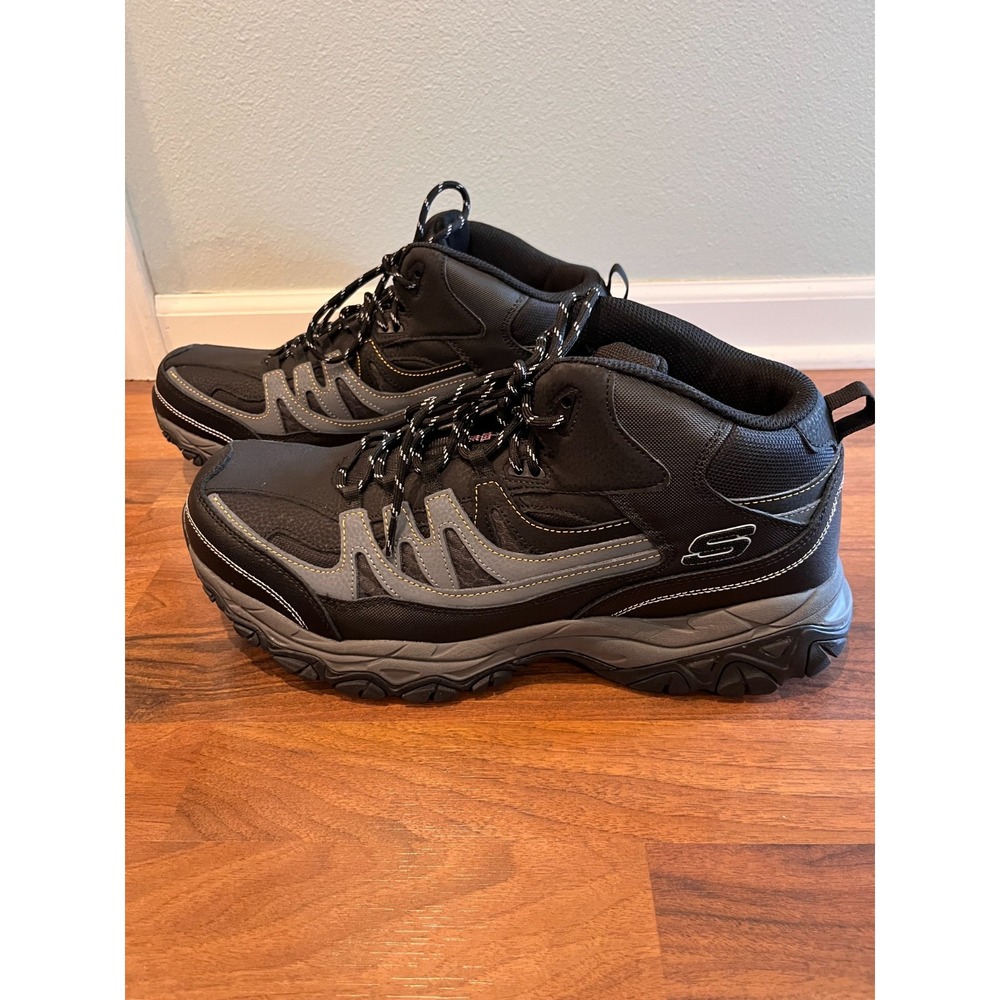 Skechers Holdredge Rebem Steel Toe Work Boot Mens 14 Black Charcoal 77108